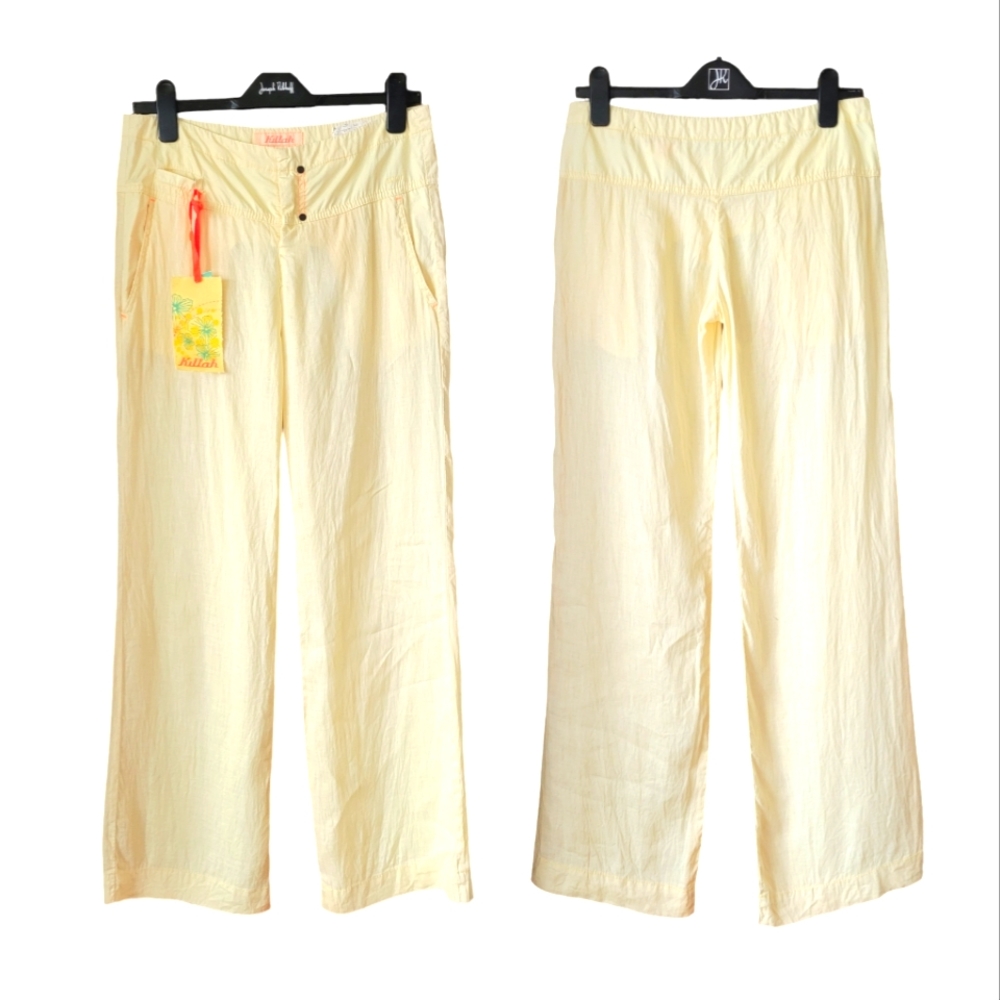 NWT Y2K Killah Deadstock Low Rise Cotton Pants Yellow 28